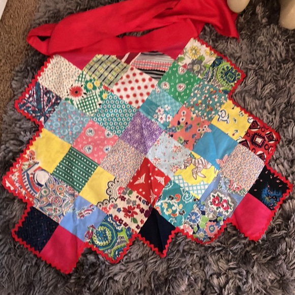 Vintage Apron Hand Made Multi colors multi Pattern Patch - Picture 8 of 9